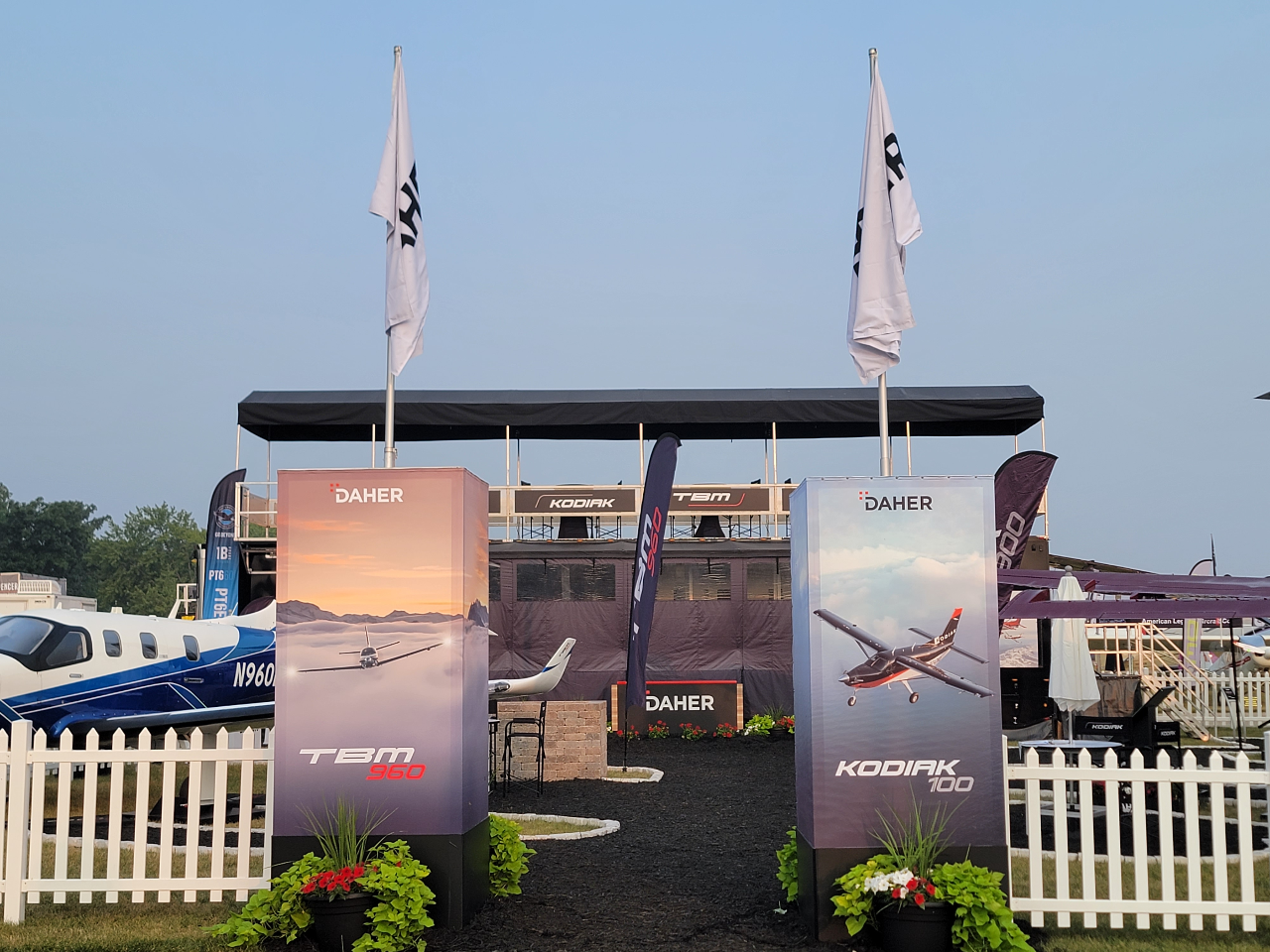 Daher Exhibit Entrance at the Oshlosh Air Show by Diamond Level Service