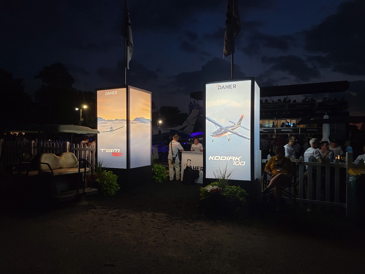 Daher Exhibit Entrance at Night in Oshkosh